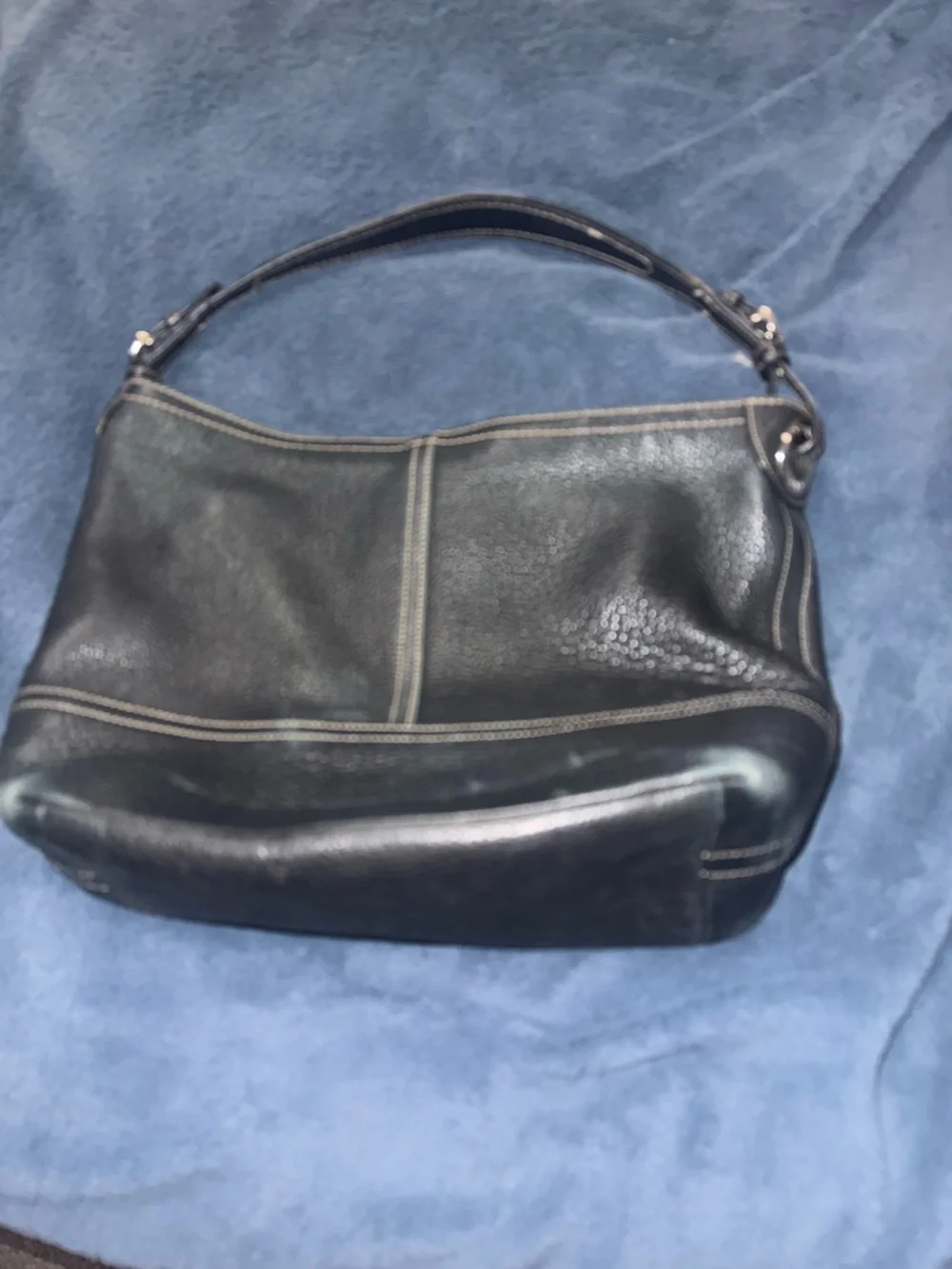 Coach Black Pebbled Leather Messenger Bag